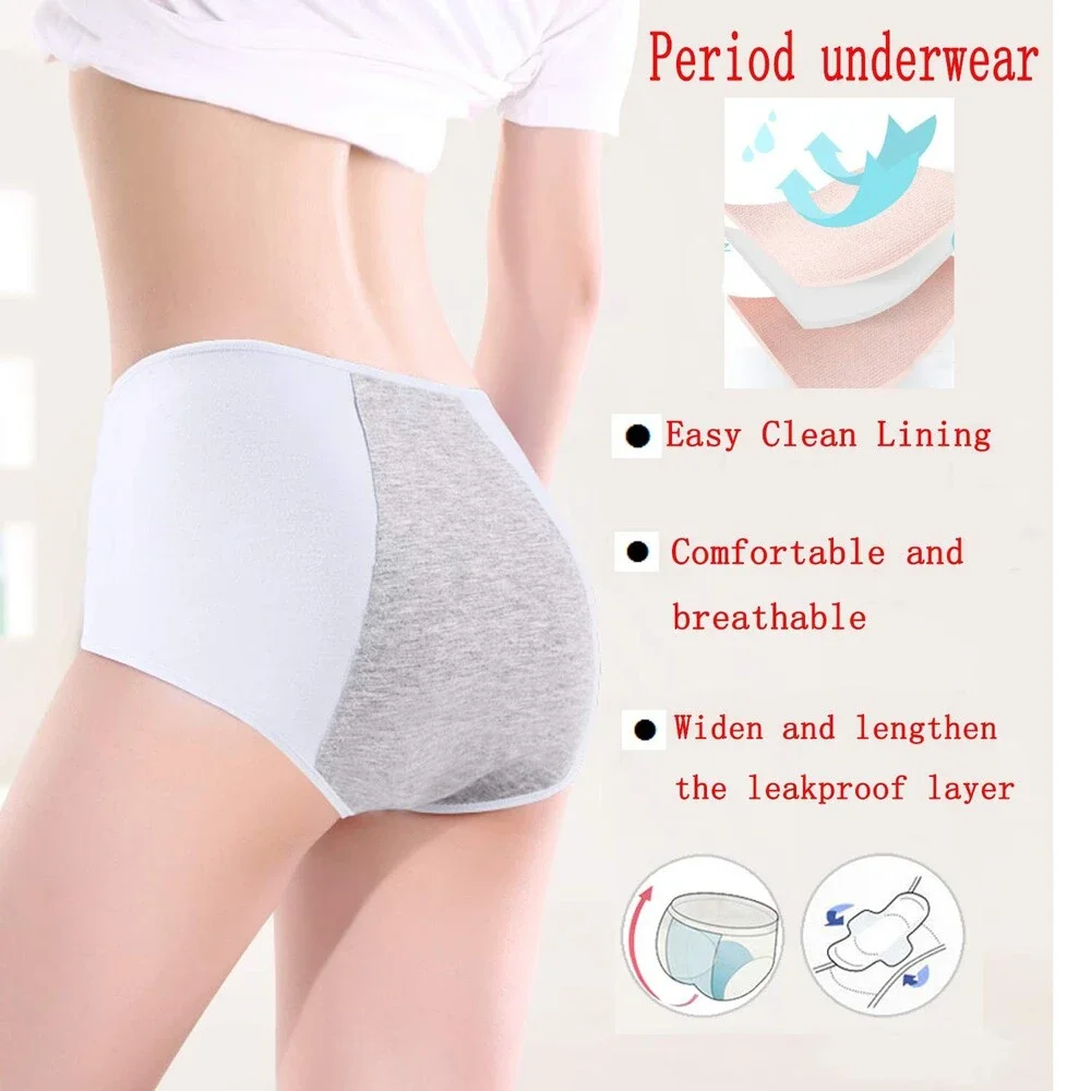 Demifill Girls' Teen Period Underwear Cotton Soft Panties Teens Briefs 4PK-M